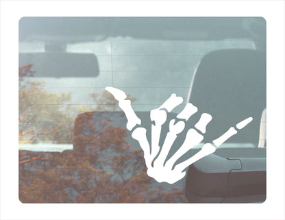 Skull Hang White Vinyl Decal Sticker