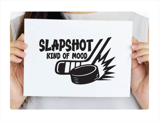 Slapshot kind of mood Black Decal Sticker