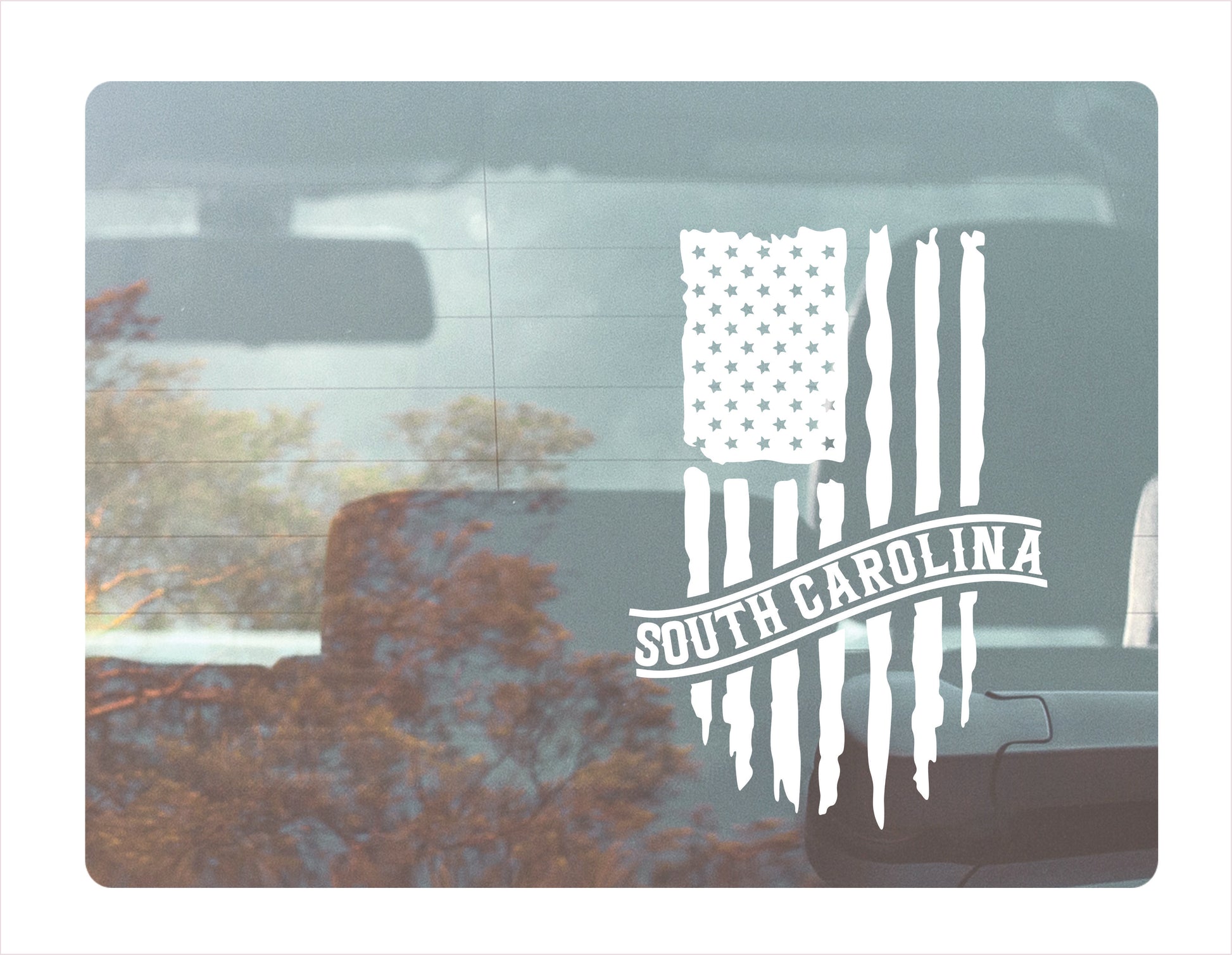 South Carolina Flag Usa White Decal Sticker