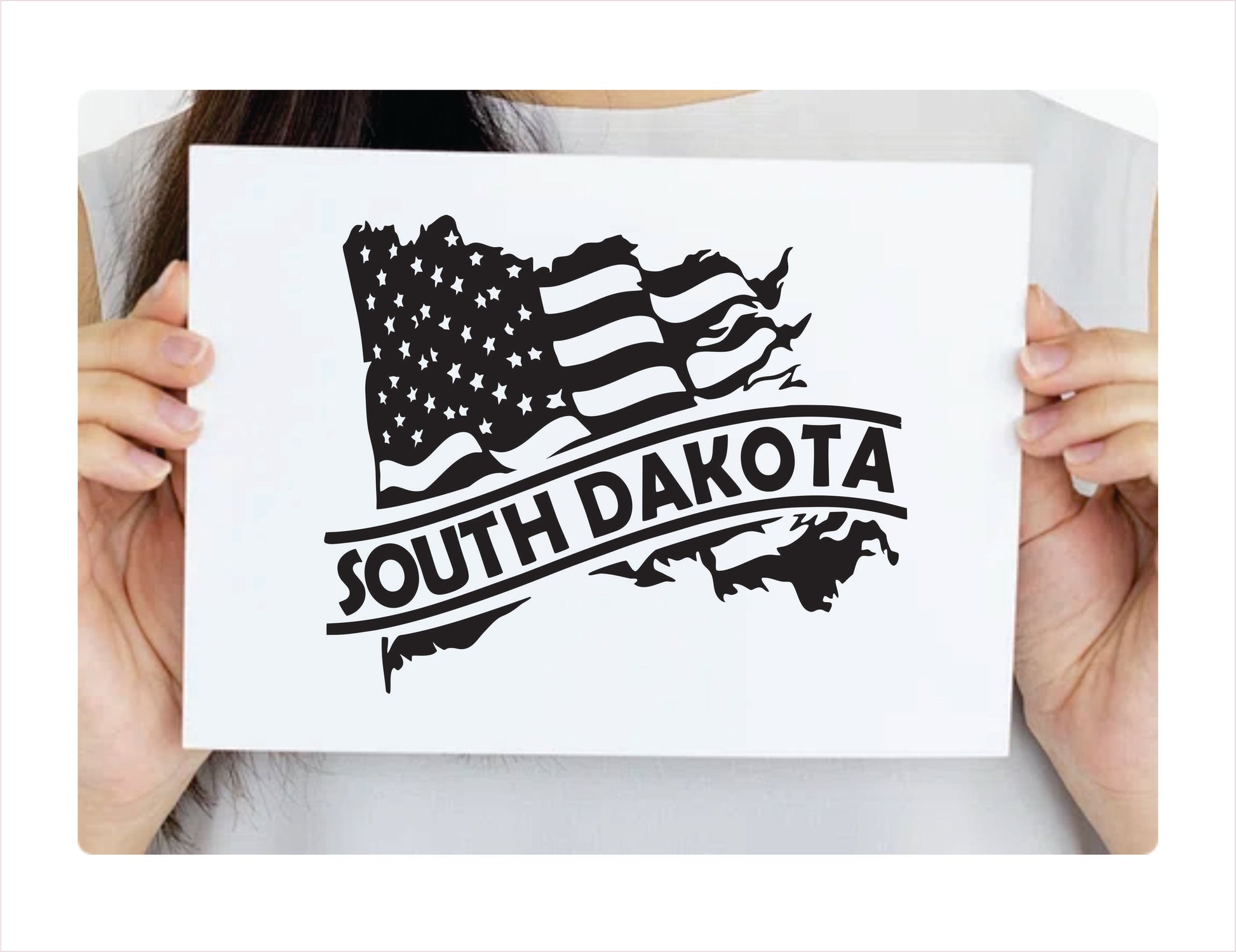 South Dakota State Usa Black Decal Sticker