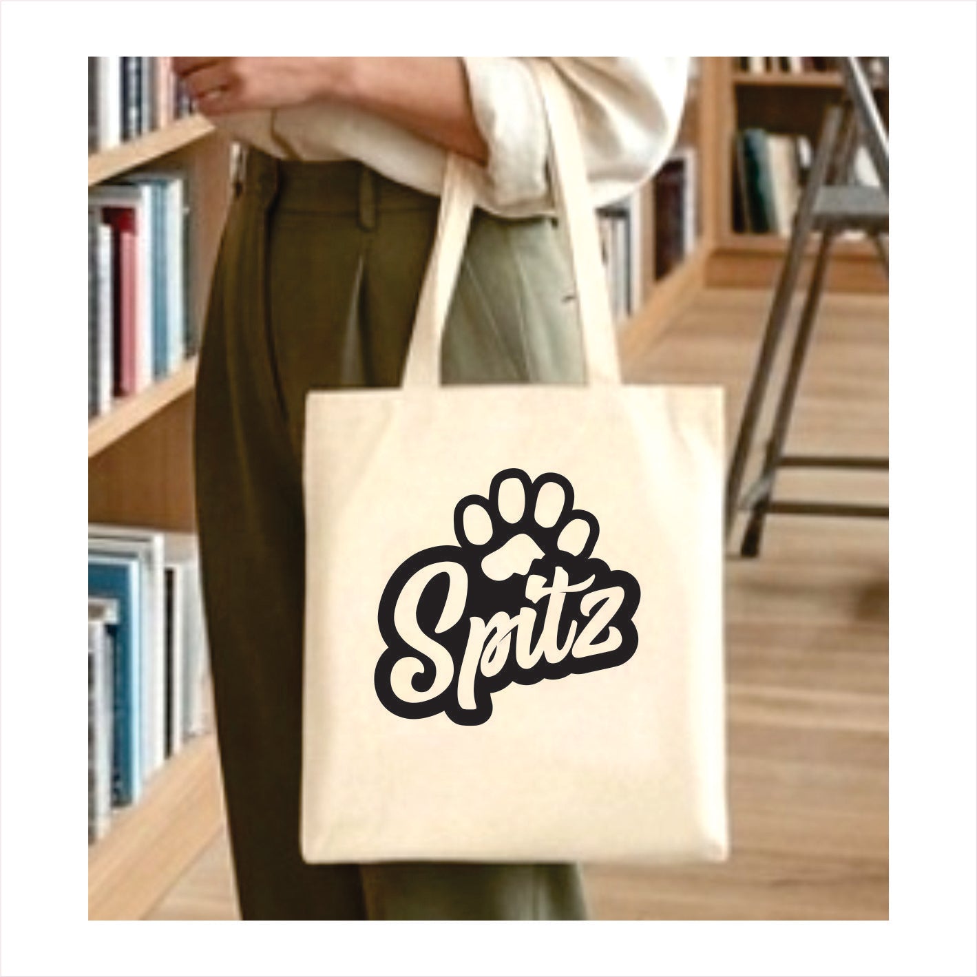 Spitz dog paw tote bag 1