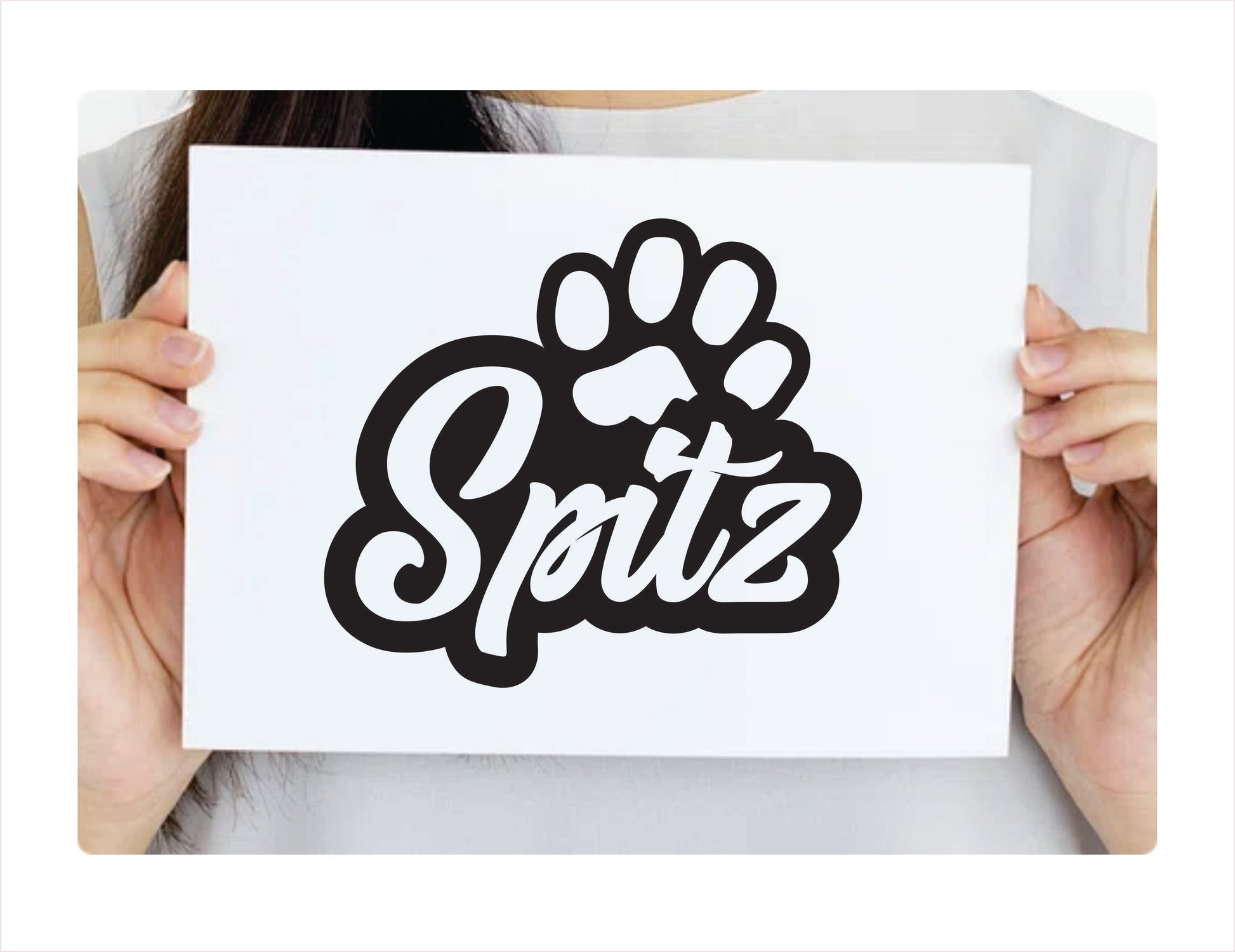 Spitz Paw Black Decal Sticker