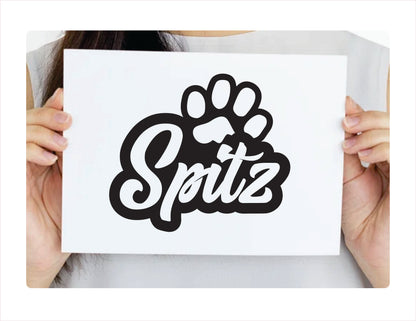 Spitz Paw Black Decal Sticker