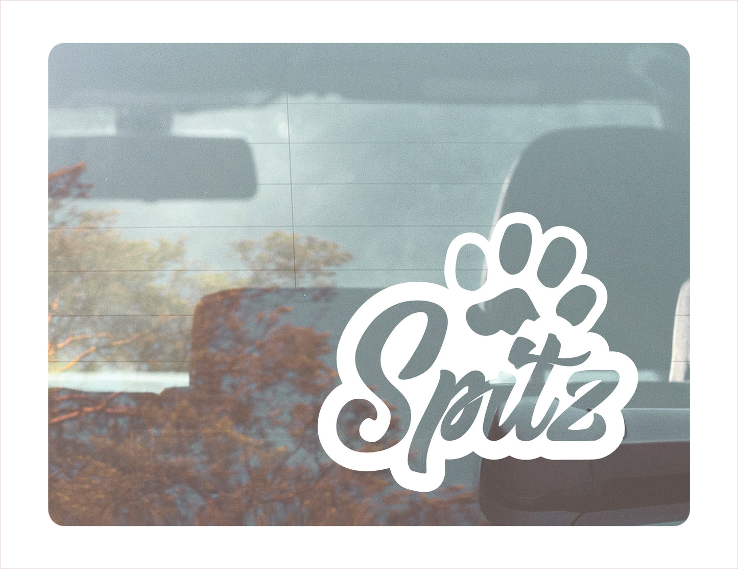 Spitz Paw White Decal Sticker