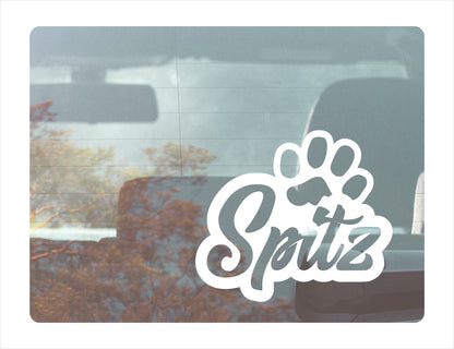 Spitz Paw White Decal Sticker