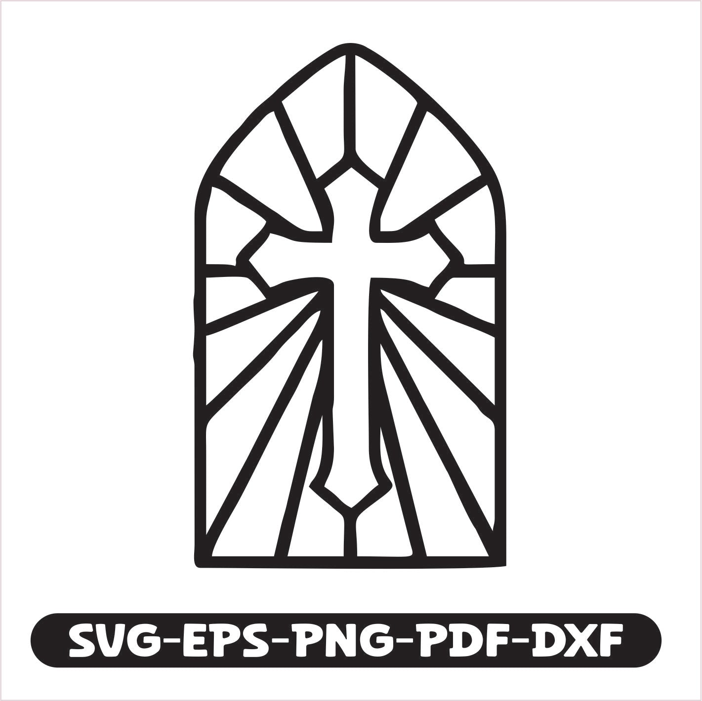 stained glass window of Jesus SVG EPS PNG PDF DXF Cutting