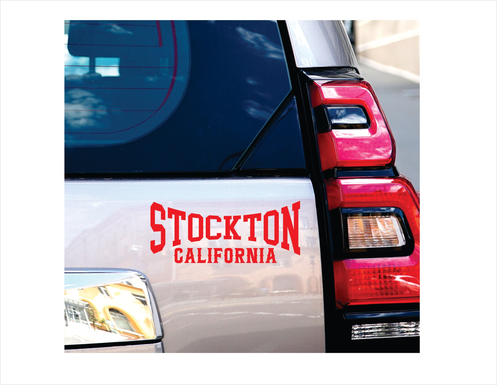 Stockton California red Decal Sticker 
