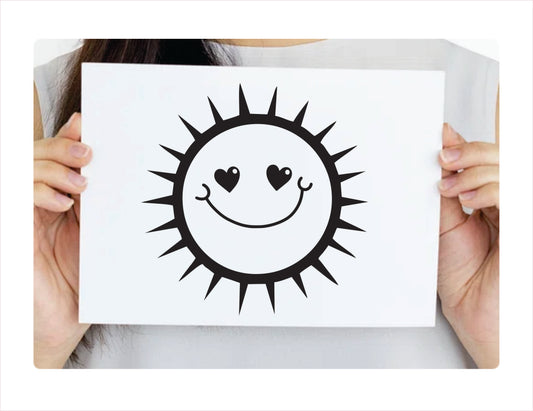 Sun Happy Vinyl Decal Sticker FREE shipping