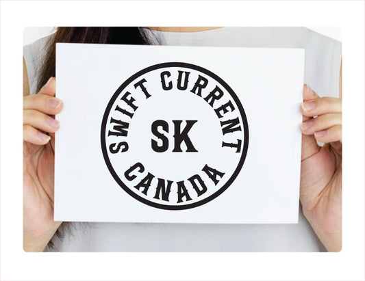 Swift Current Saskatchewan Canada Black Decal Sticker