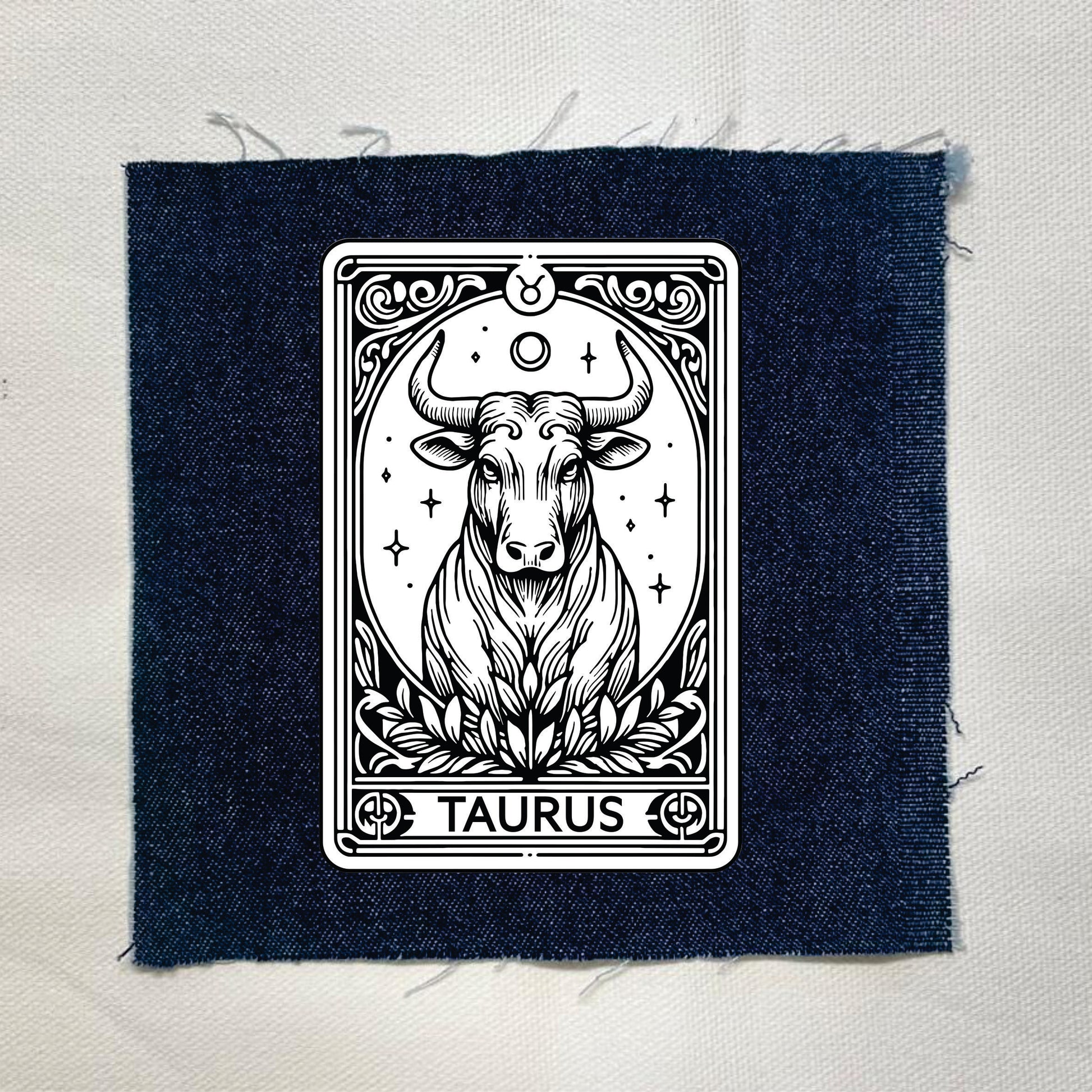Taurus Zodiac Dark Denin Patch