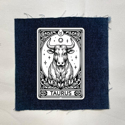 Taurus Zodiac Dark Denin Patch