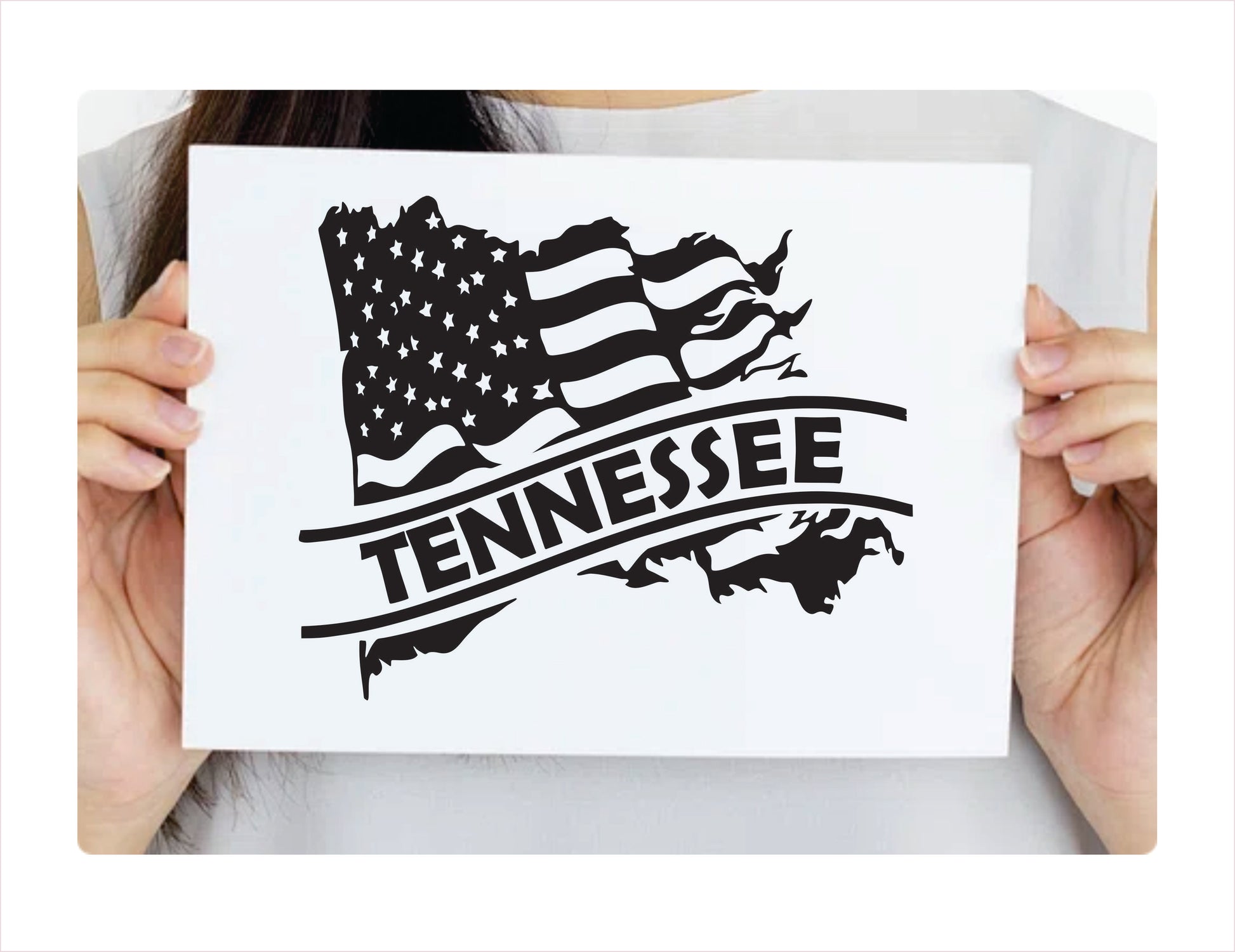 Tennessee State Usa Black Decal Sticker