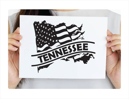 Tennessee State Usa Black Decal Sticker