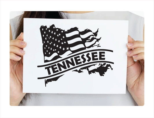Tennessee State Usa Black Decal Sticker