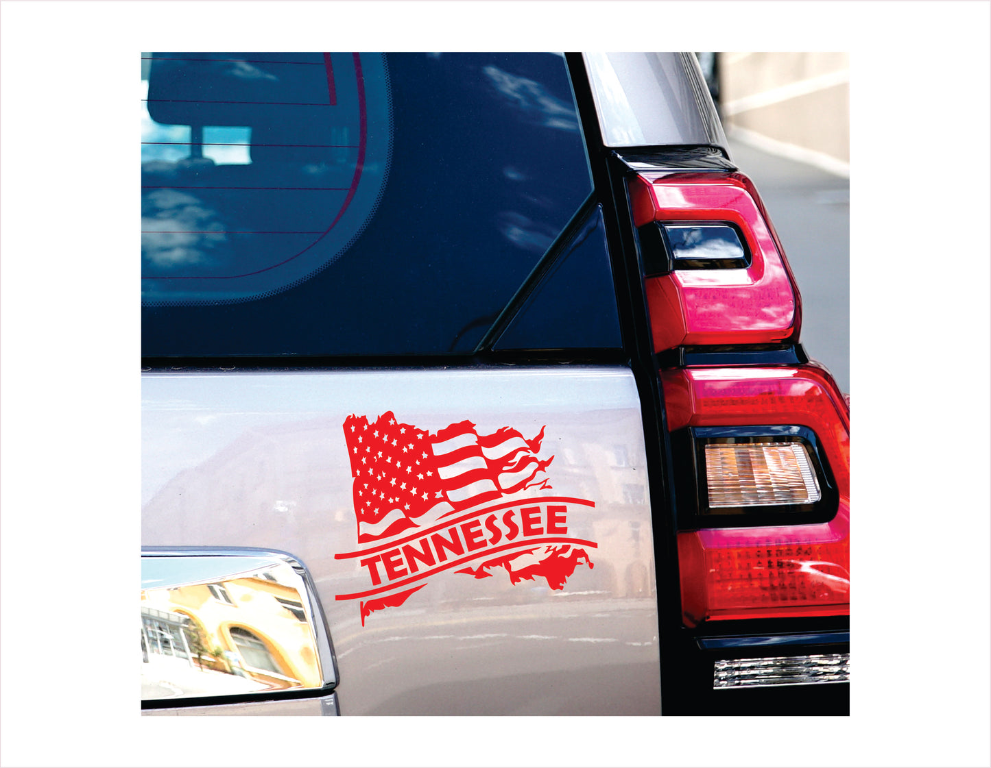 Tennessee State Usa Red Decal Sticker