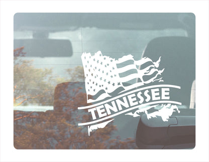 Tennessee State Usa White Decal Sticker