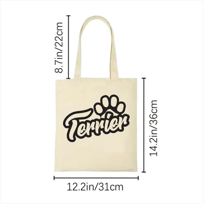 Terrier dog paw tote bag 2