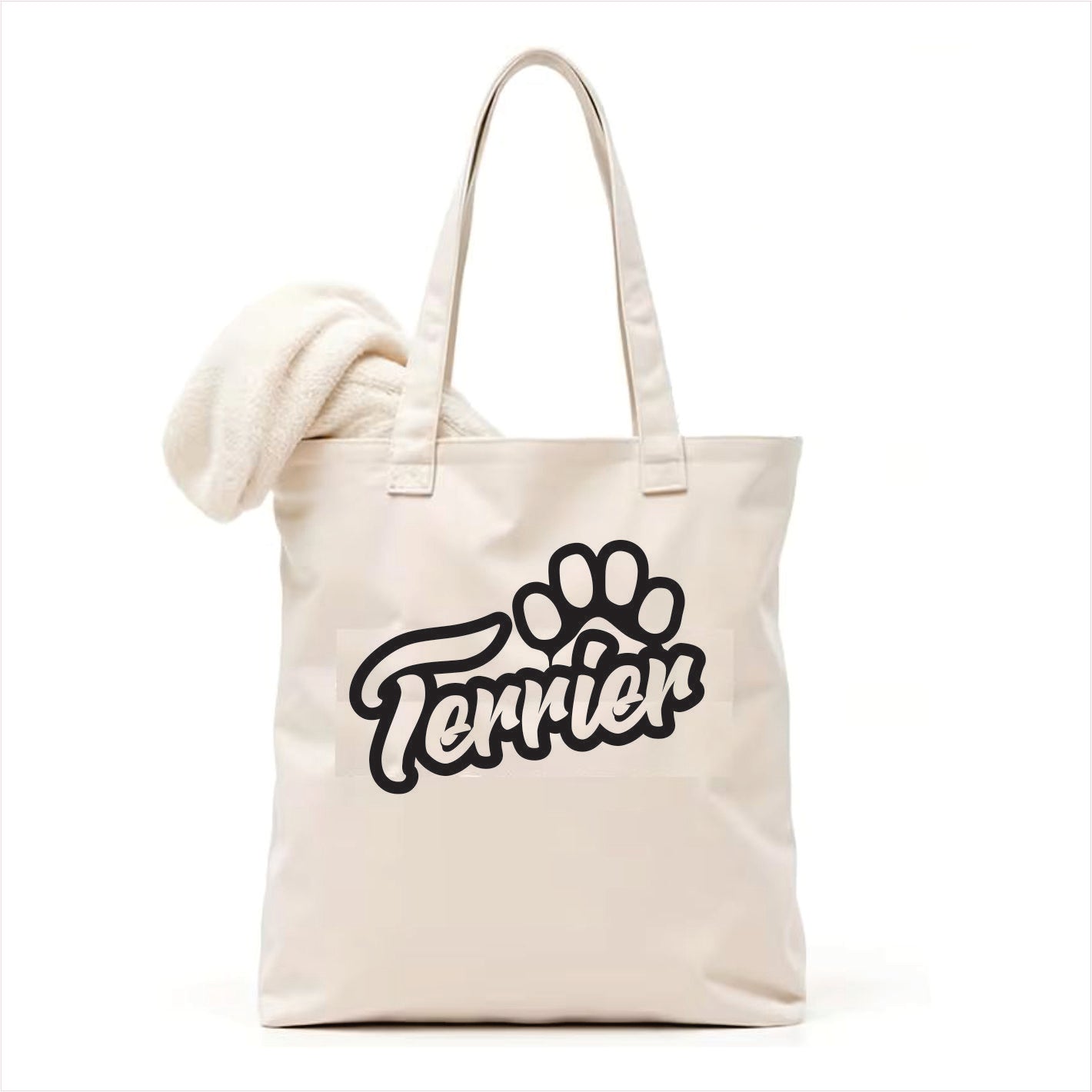 Terrier dog paw tote bag 3