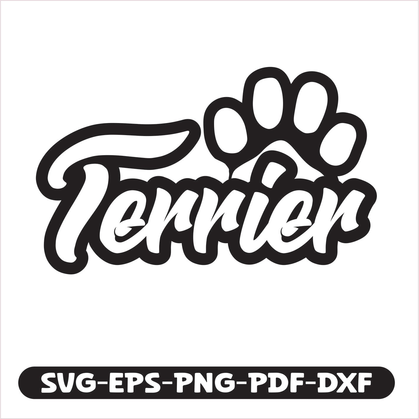 Terrier Paw SVG EPS PNG PDF DXF Cutting