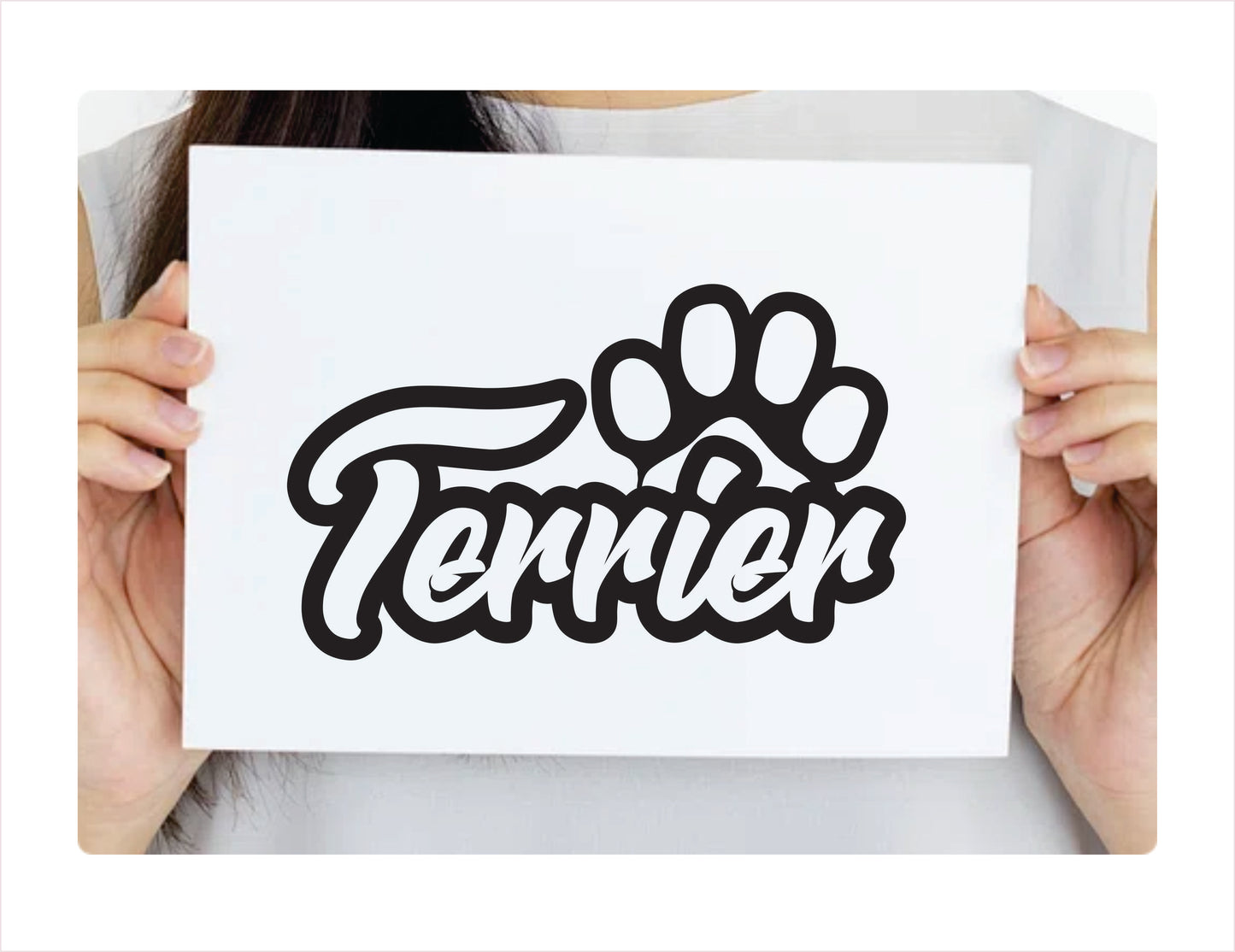 Terrier Paw Black Decal Sticker