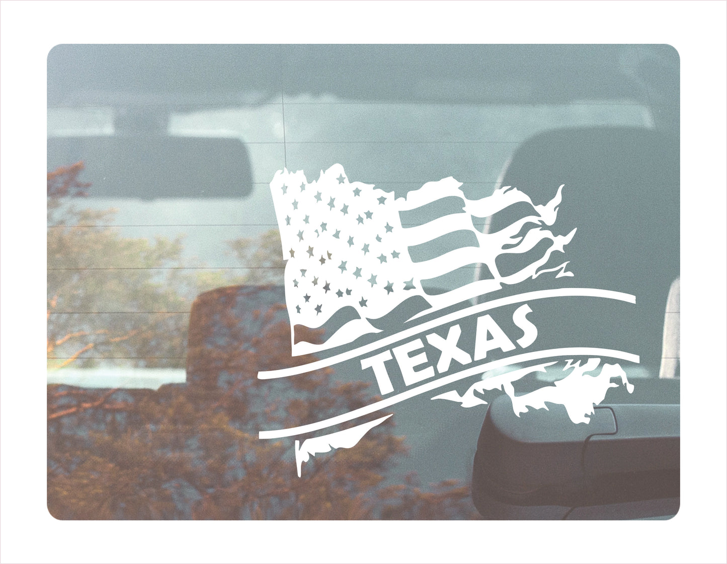 Texas State Usa White Decal Sticker