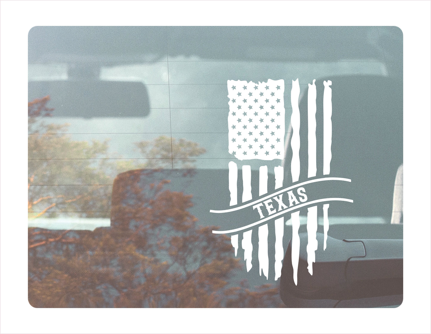Texas Flag Usa White Decal Sticker 