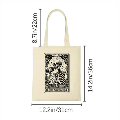 The alcoholic skull gothic tote bag
 2