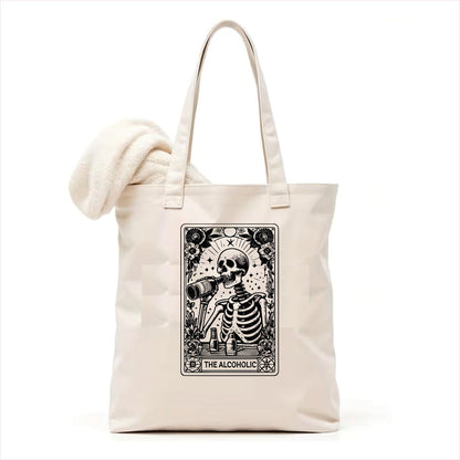 The alcoholic skull gothic tote bag
 3