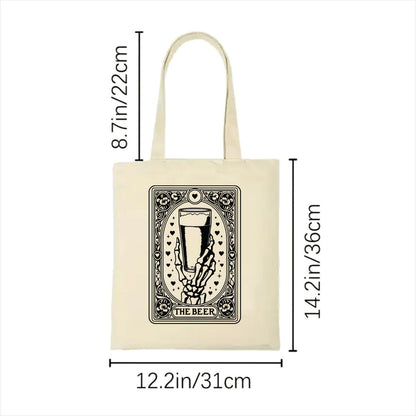 The beer skull tarot tote bag 2