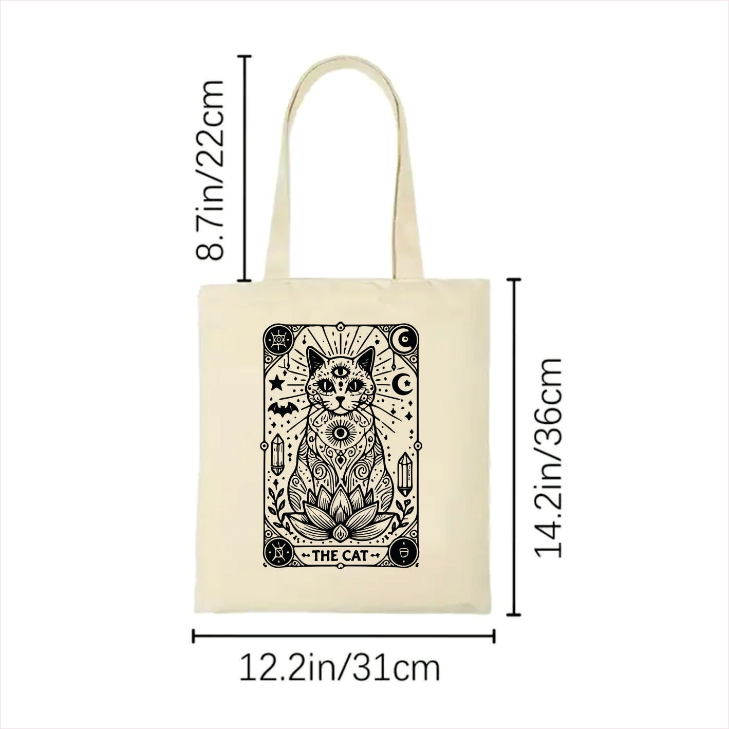 The cat tarot gothic tote bag 2