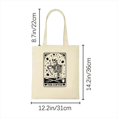 The coffee skull tote bag 2