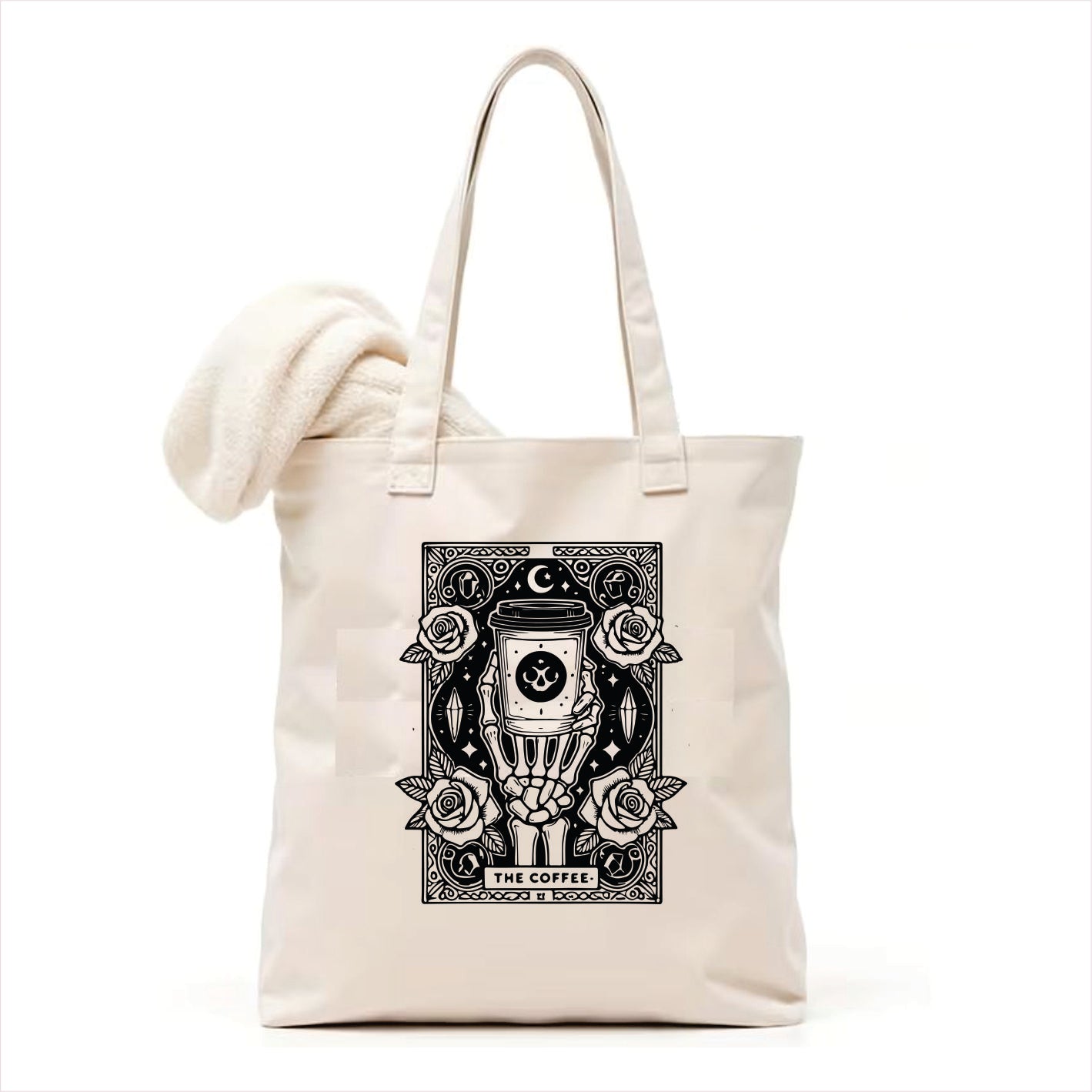 The coffee skull gothic tote bag 3