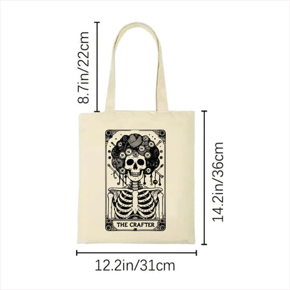 The crafter skull tarot tote bag 2