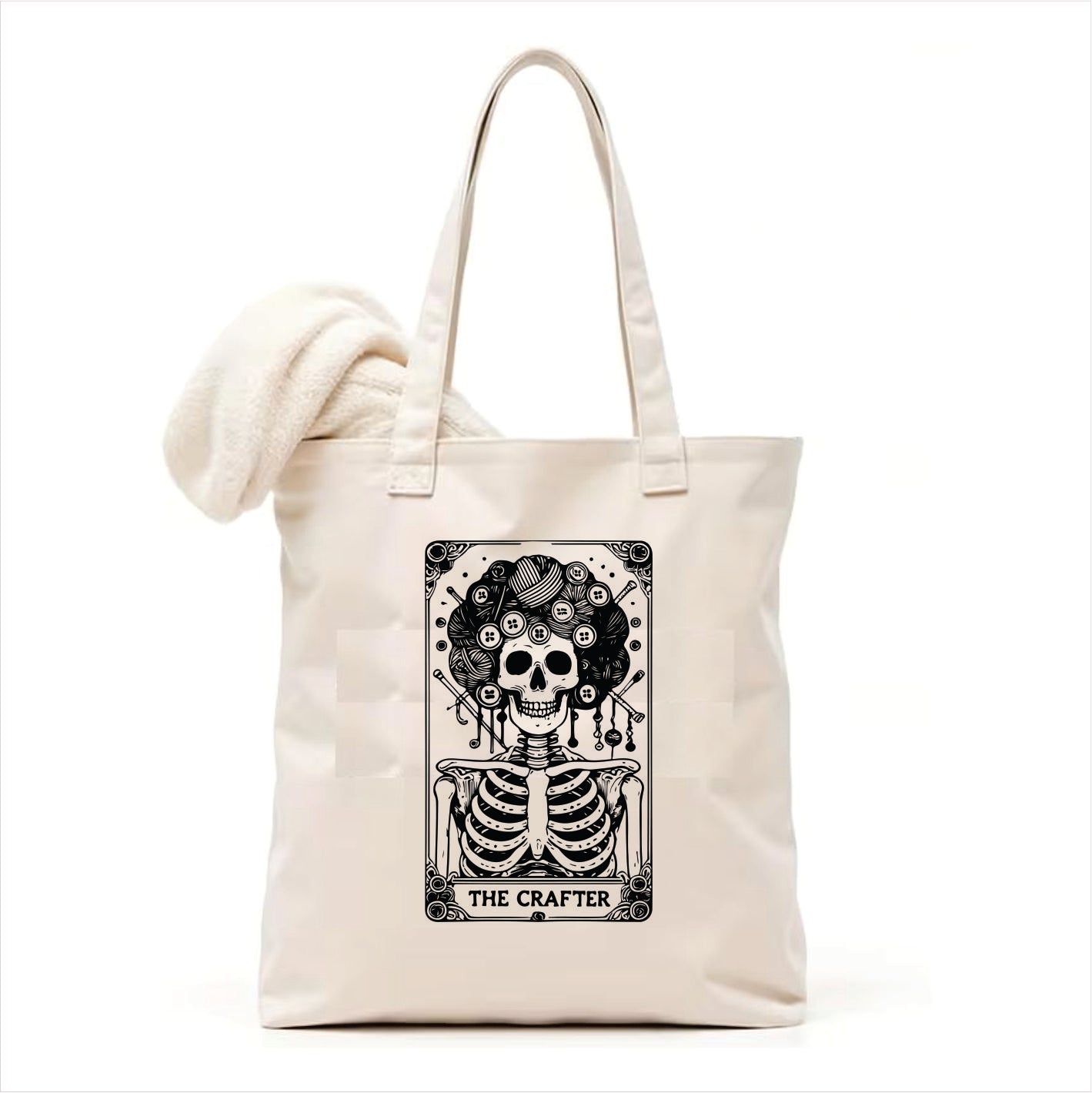 The crafter skull tarot tote bag 3