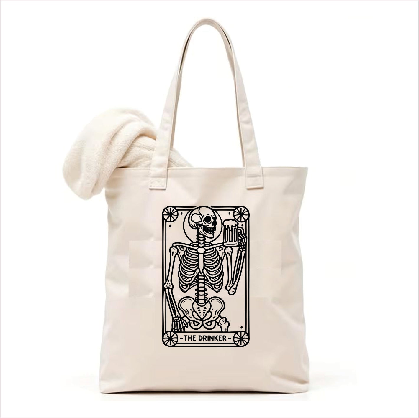The drinker skull gothic tote bag 3