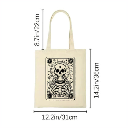 The food lover skull tarot tote bag 2