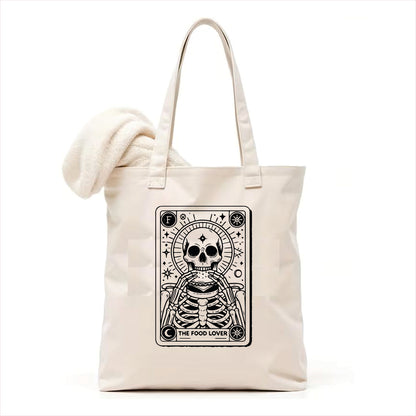 The food lover skull tarot tote bag 3