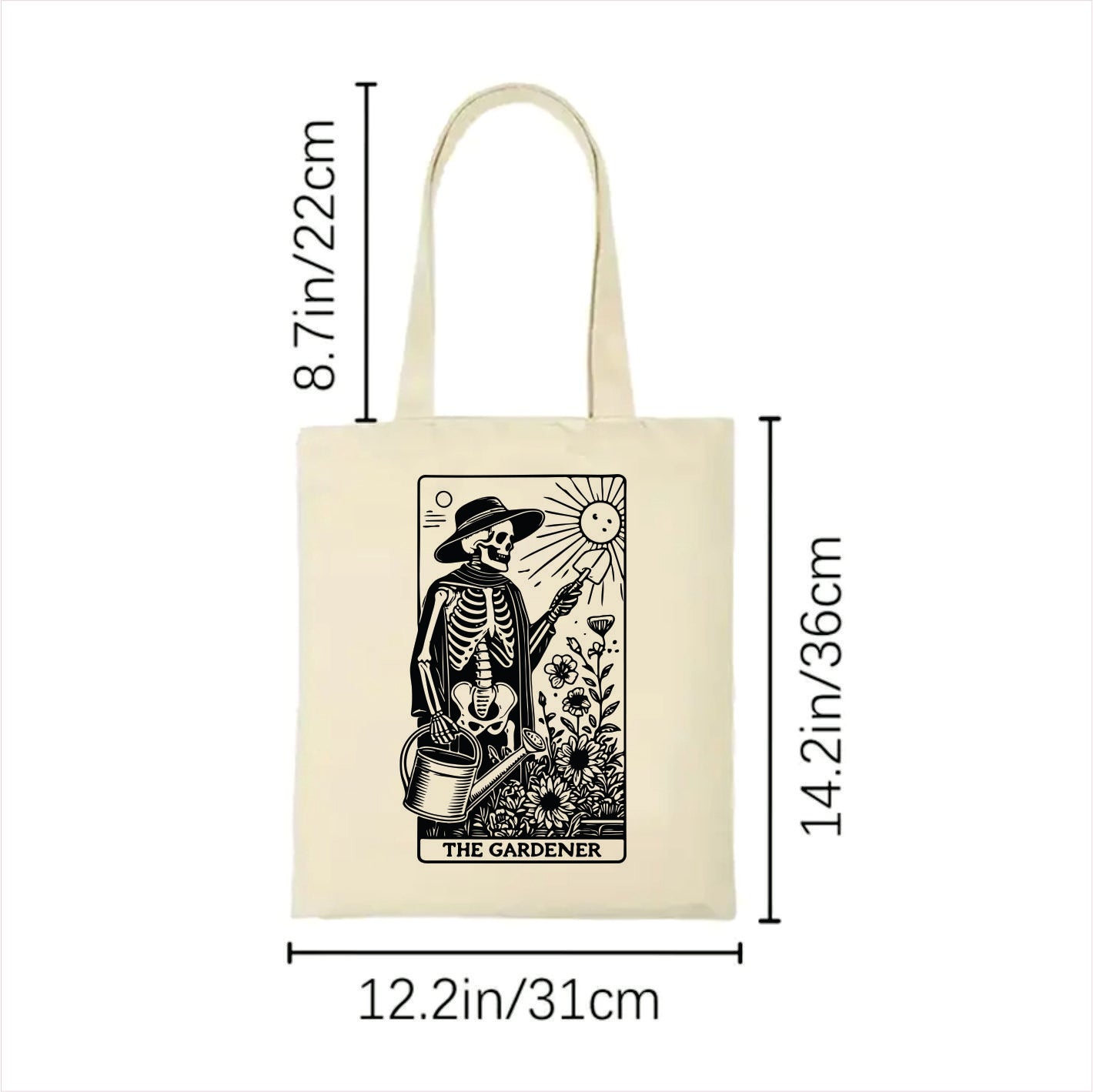 The gardener skull tarot tote bag 2