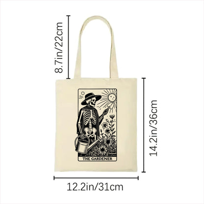 The gardener skull tarot tote bag 2