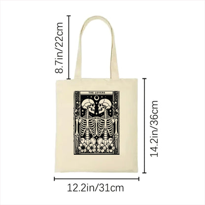 The lovers skull gothic tote bag 2