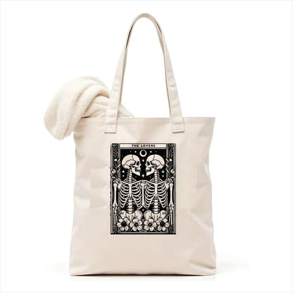 The lovers skull gothic tote bag 3