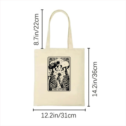 The lovers skull tarot tote bag 2