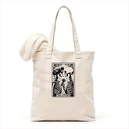 The lovers skull tarot tote bag 3