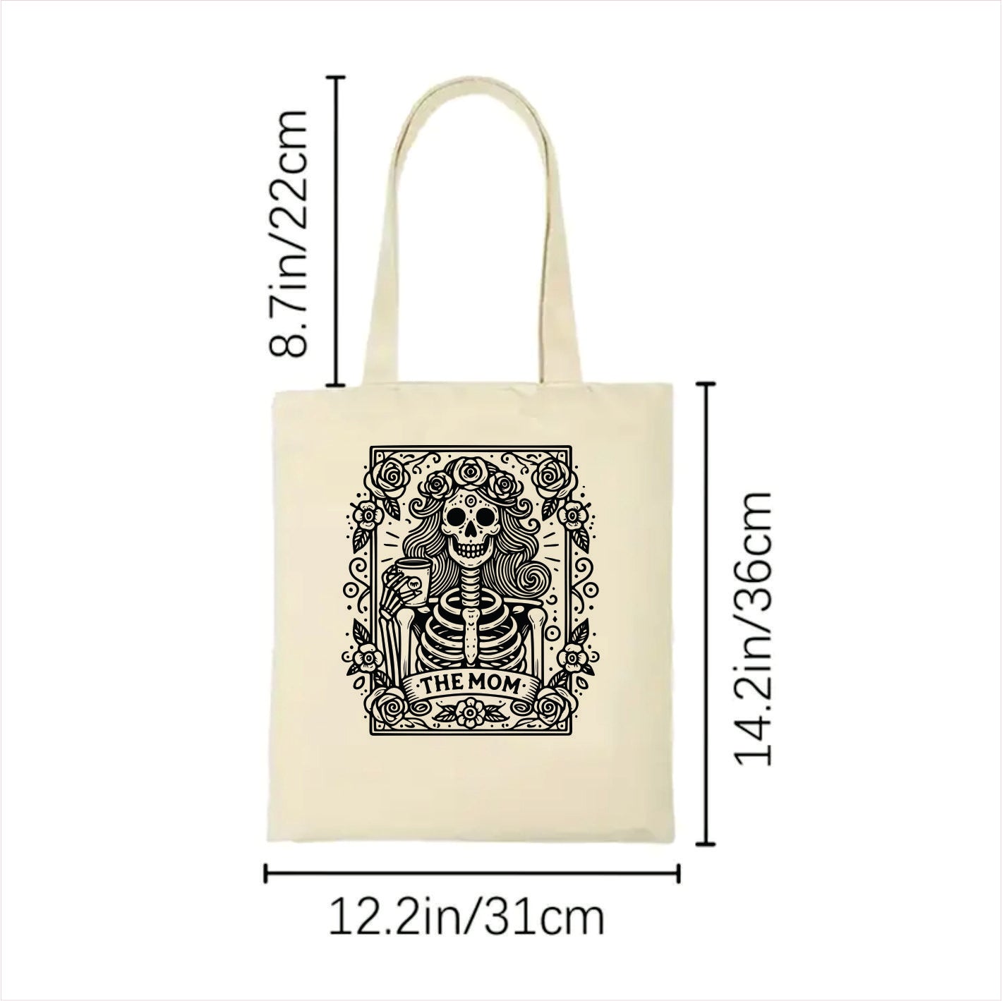 The mom skull tarot tote bag 2