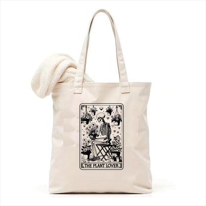 The plant lover tarot skull tote bag 3