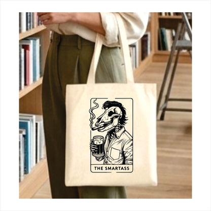 The smartass skull tarot tote bag 1