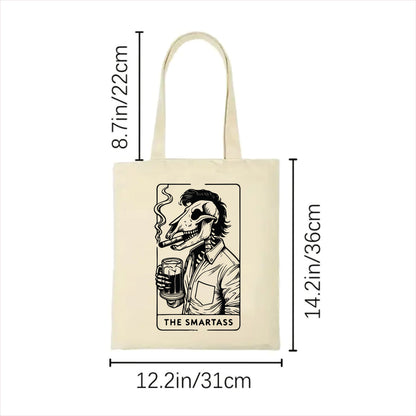 The smartass skull tarot tote bag 2