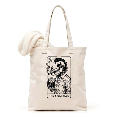 The smartass skull tarot tote bag 3