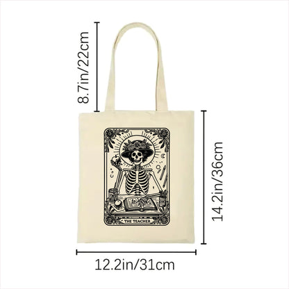 The teacher skull tarot tote bag 2
