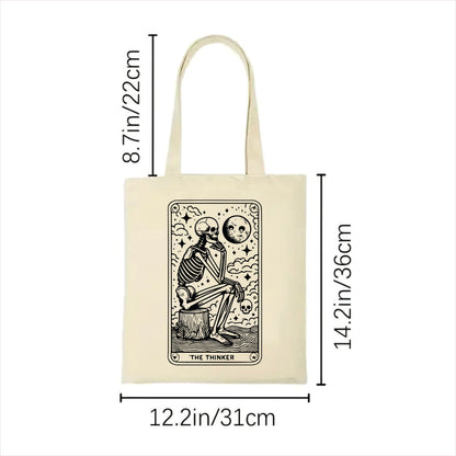 The thinker skull tarot tote bag 2